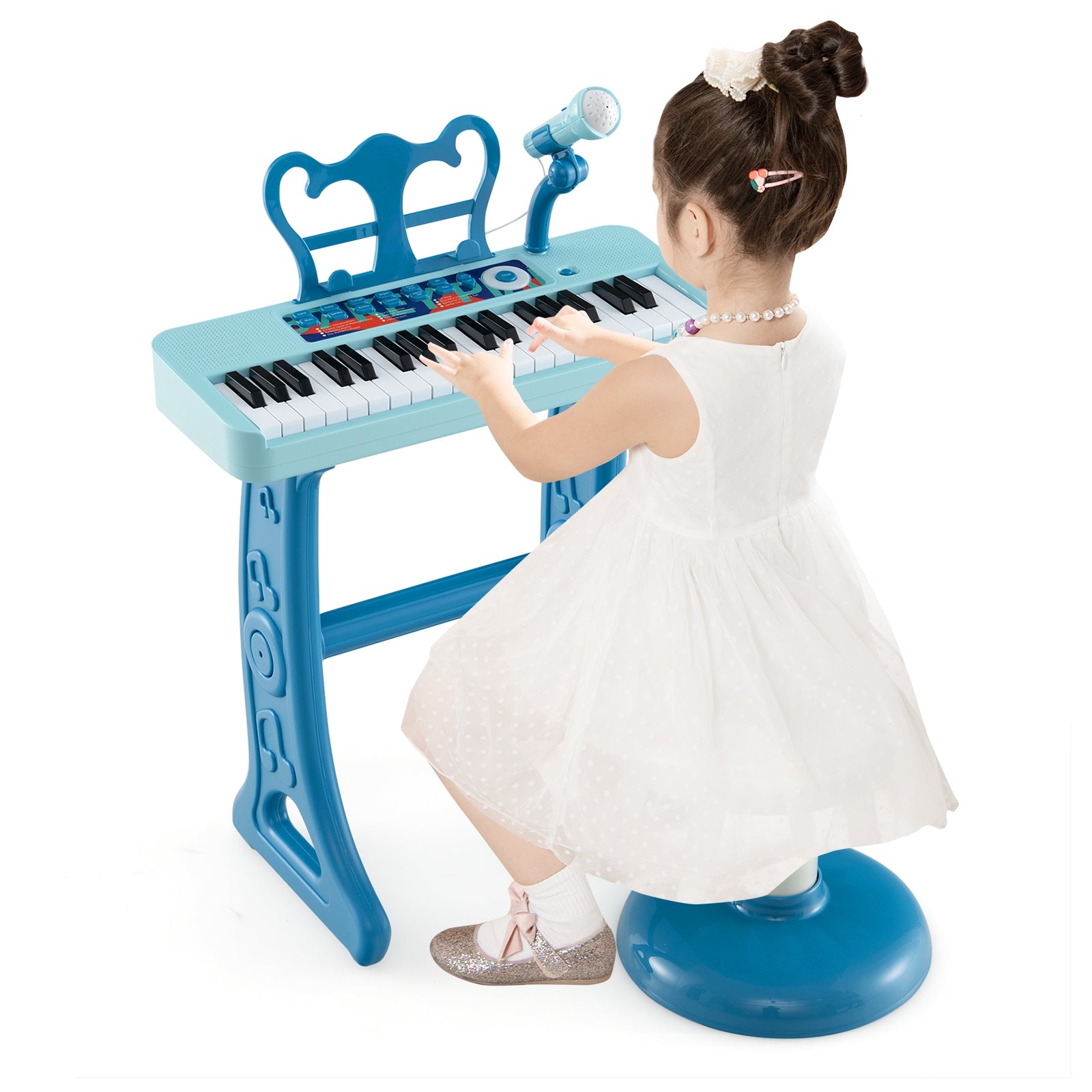 Kids Piano Keyboard 37-Key Kids Toy Keyboard Piano with Microphone for 3+ Kids, Blue Pianos & Keyboards at Gallery Canada