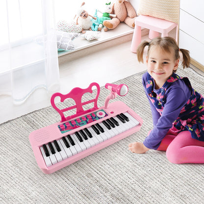 Kids Piano Keyboard 37-Key Kids Toy Keyboard Piano with Microphone for 3+ Kids, Pink Pianos & Keyboards at Gallery Canada
