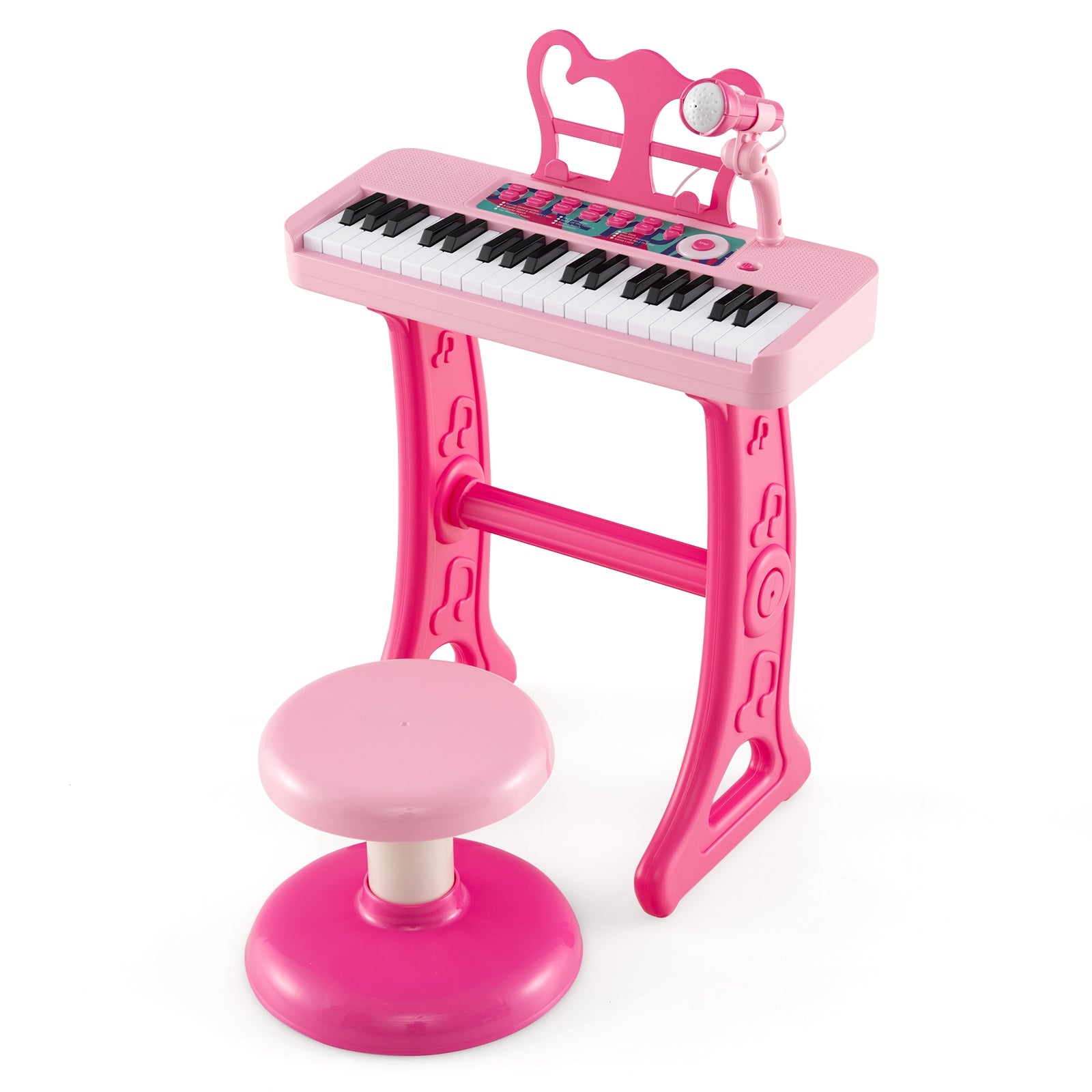 Kids Piano Keyboard 37-Key Kids Toy Keyboard Piano with Microphone for 3+ Kids, Pink Pianos & Keyboards Pink at Gallery Canada