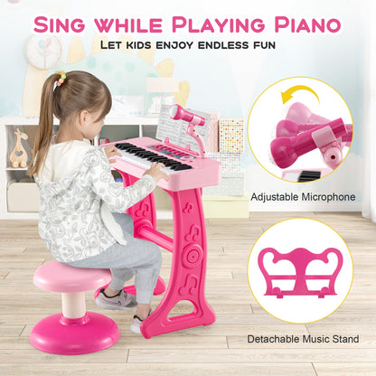 Kids Piano Keyboard 37-Key Kids Toy Keyboard Piano with Microphone for 3+ Kids, Pink Pianos & Keyboards at Gallery Canada