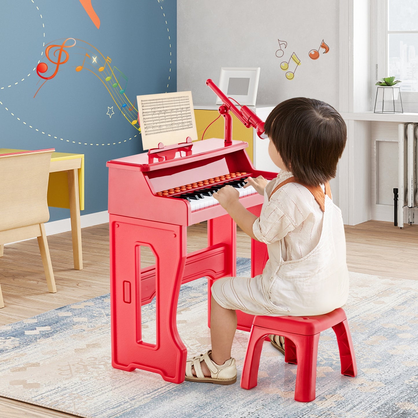 37 Keys Kids Piano Keyboard With Microphone, Red Pianos & Keyboards at Gallery Canada