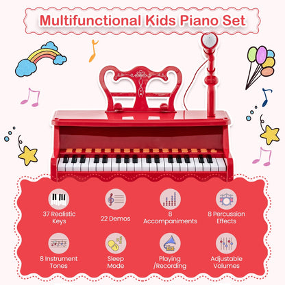 37 Keys Kids Piano Keyboard With Microphone, Red Pianos & Keyboards at Gallery Canada