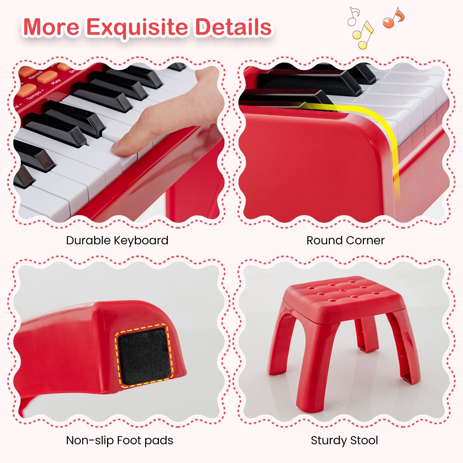 37 Keys Kids Piano Keyboard With Microphone, Red Pianos & Keyboards at Gallery Canada