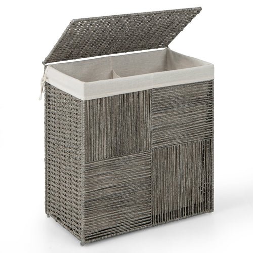 29 Gallons Laundry Hamper, Removable Liner Bag, Gray