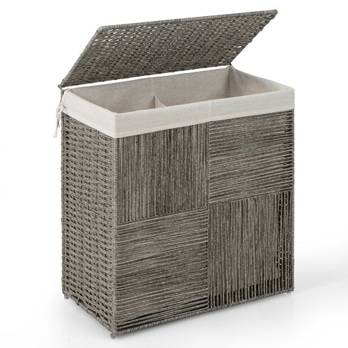 29 Gallons Laundry Hamper, Removable Liner Bag, Gray