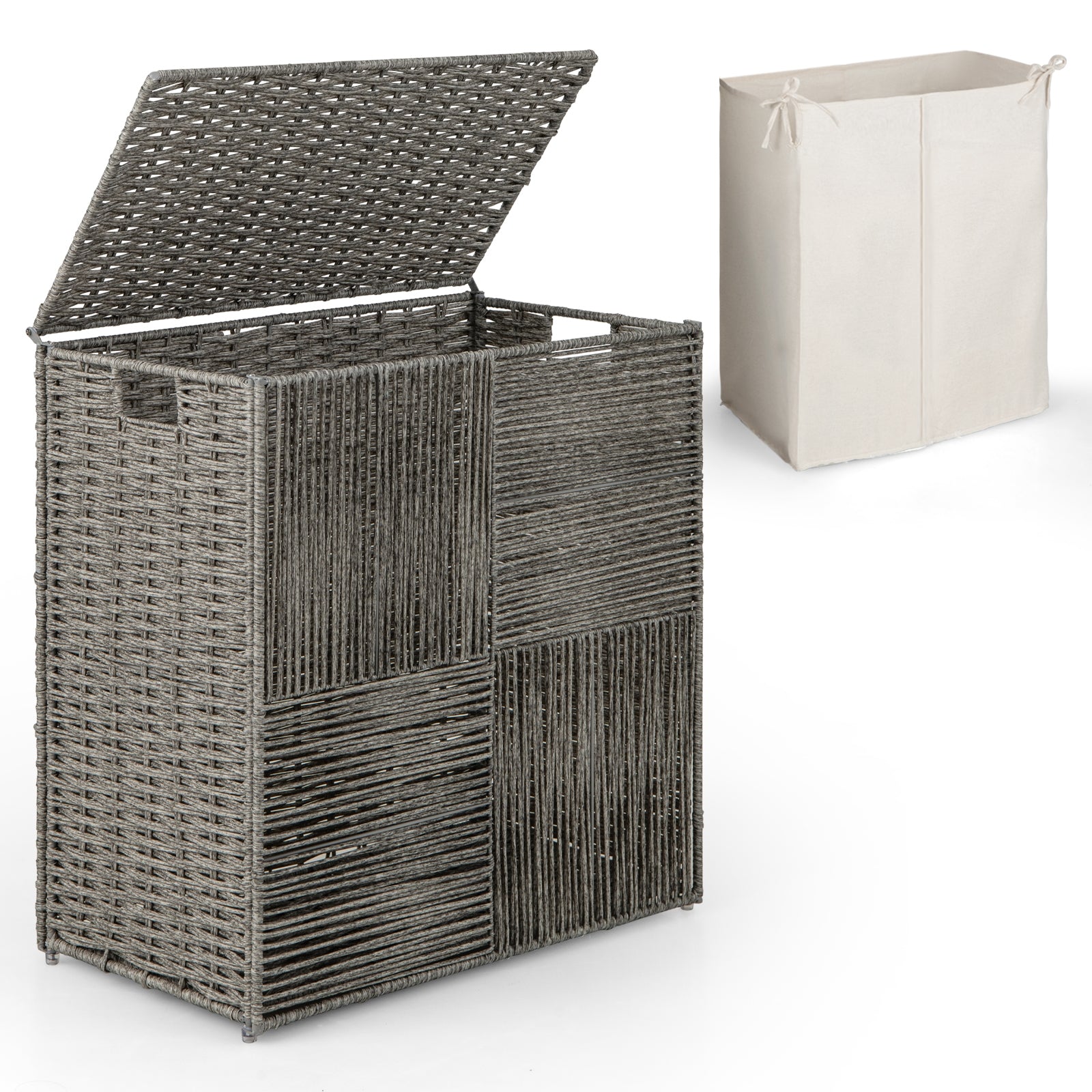 29 Gallons Laundry Hamper, Removable Liner Bag, Gray Laundry Baskets at Gallery Canada