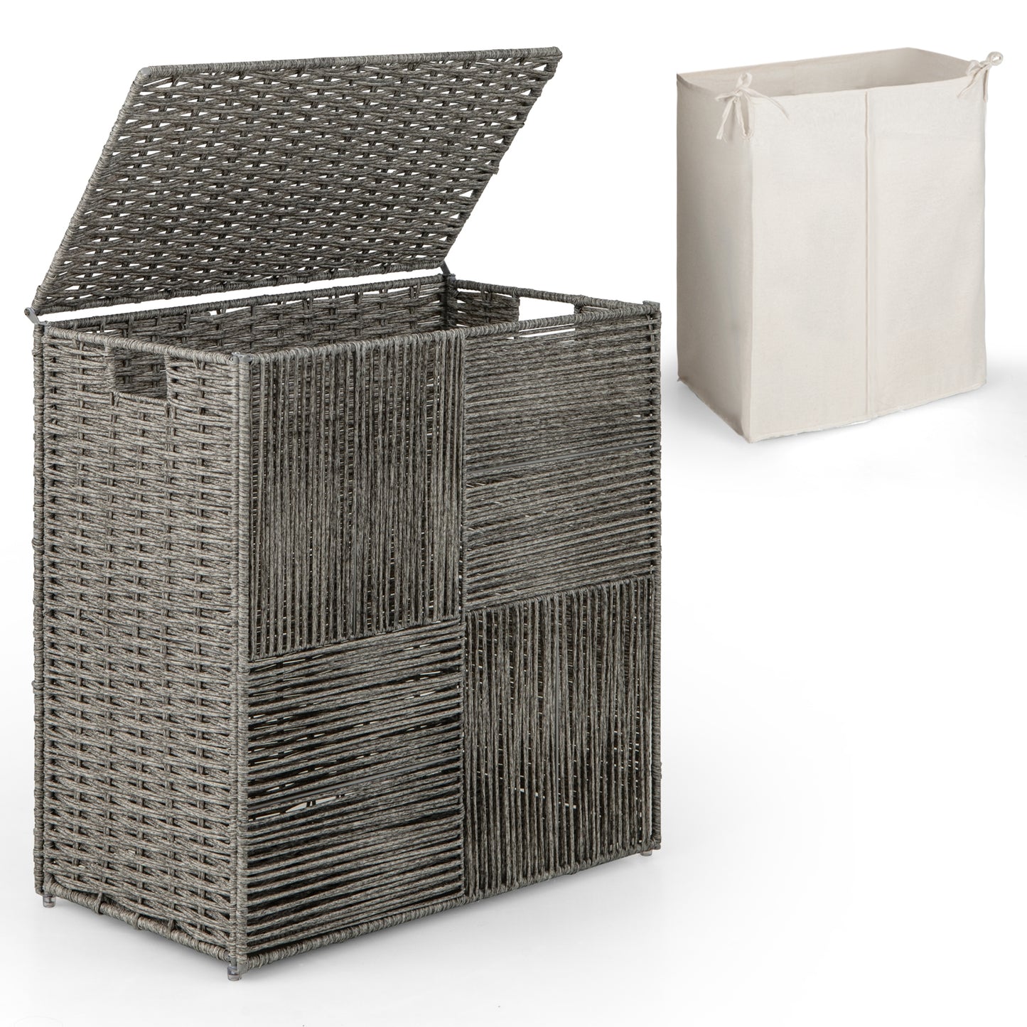 29 Gallons Laundry Hamper, Removable Liner Bag, Gray Laundry Baskets at Gallery Canada