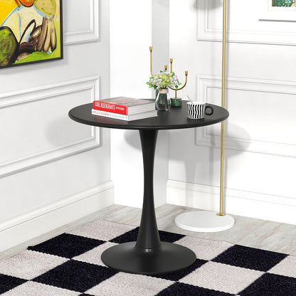 31.5 Inch Round Dining Table with Anti-Slip PP Ring, Black Bar Tables at Gallery Canada