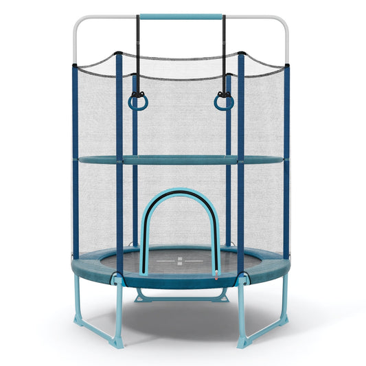 60 Inch Trampoline With Gymnastic Bar And Rings, Blue Trampolines Blue at Gallery Canada