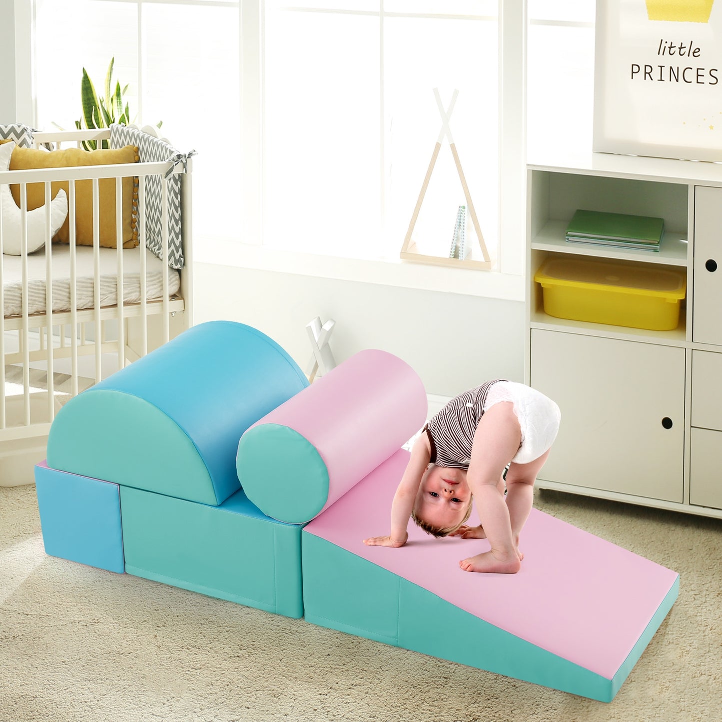 5-Piece Kids Climb and Crawl Activity Playset, Green Climbers & Slides at Gallery Canada