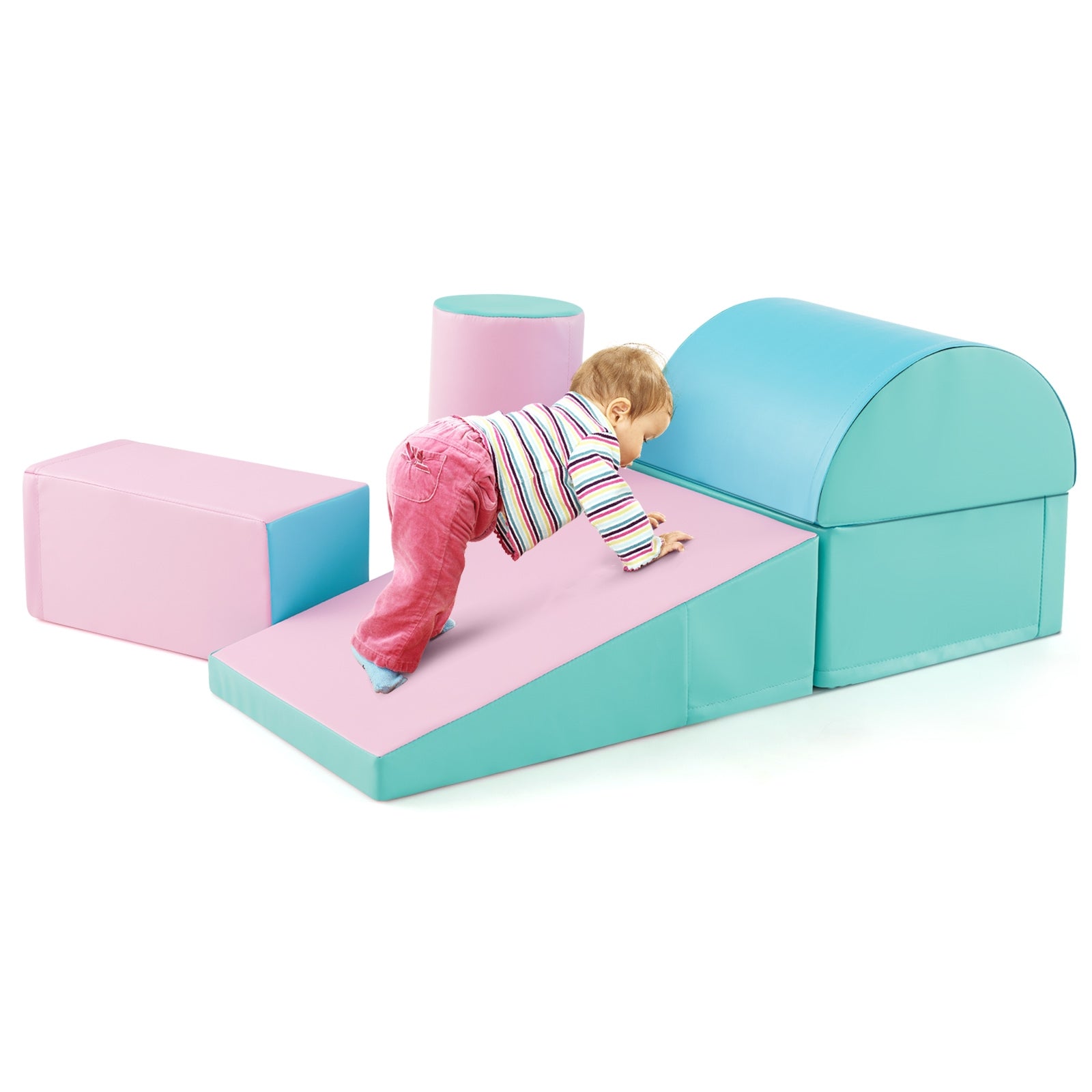 5-Piece Kids Climb and Crawl Activity Playset, Green Climbers & Slides at Gallery Canada