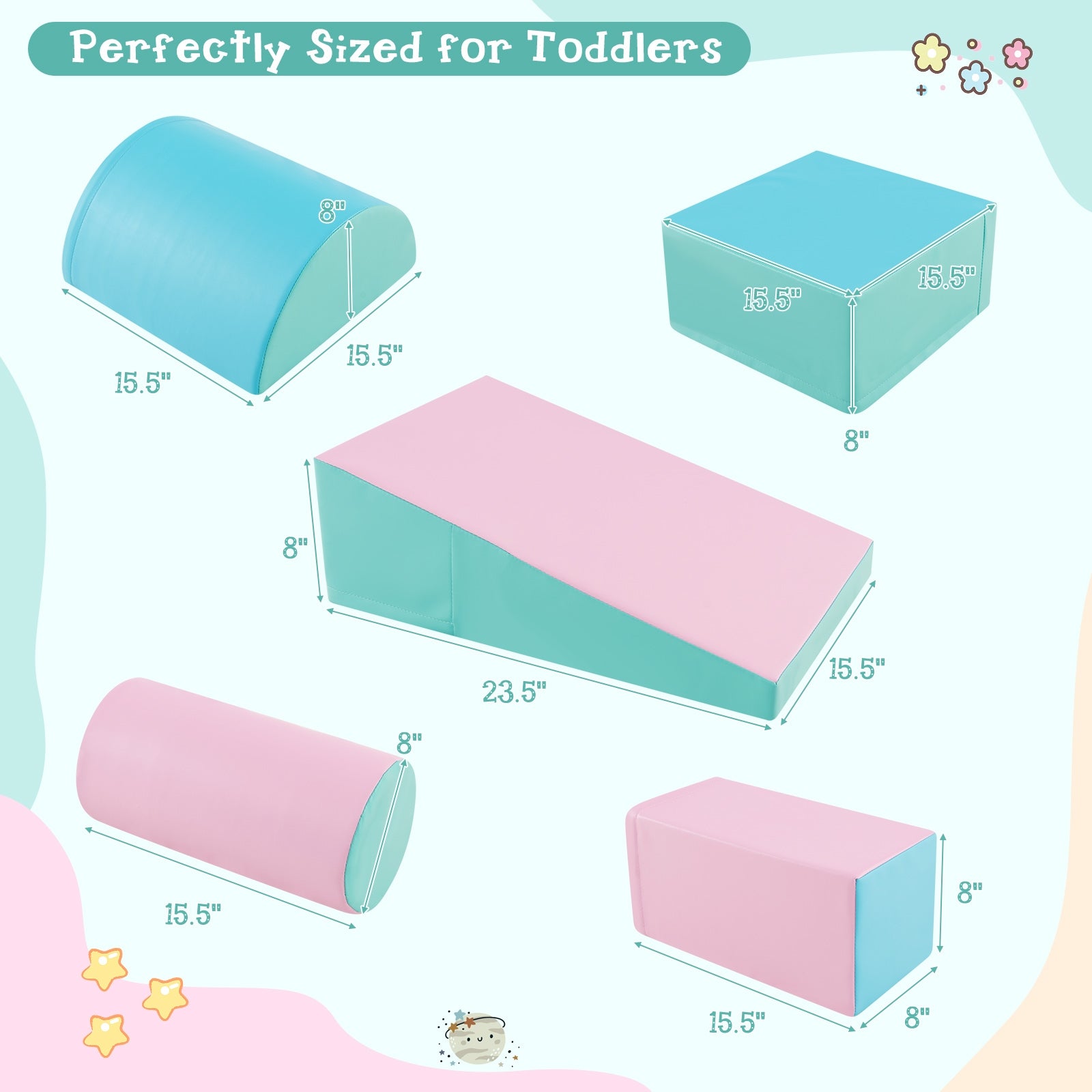 5-Piece Kids Climb and Crawl Activity Playset, Green Climbers & Slides at Gallery Canada