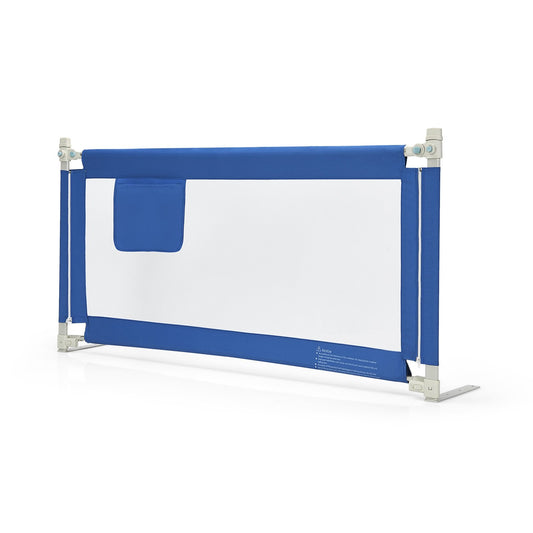 57 Inch Toddlers Vertical Lifting Baby Bed Rail Guard with Lock, Blue - Gallery Canada