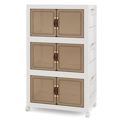 Stackable Storage Bins With Lockable Wheels, 3 Pack, White Cabinets & Chests White at Gallery Canada