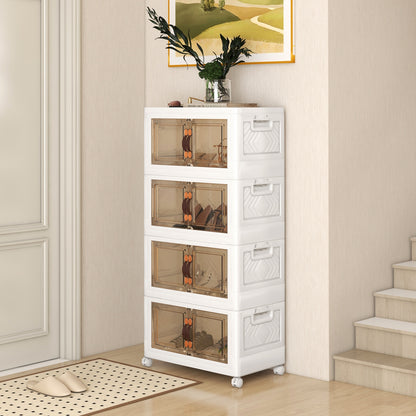 Stackable Storage Bins with Lockable Wheels-4 Pack, White Cabinets & Chests at Gallery Canada
