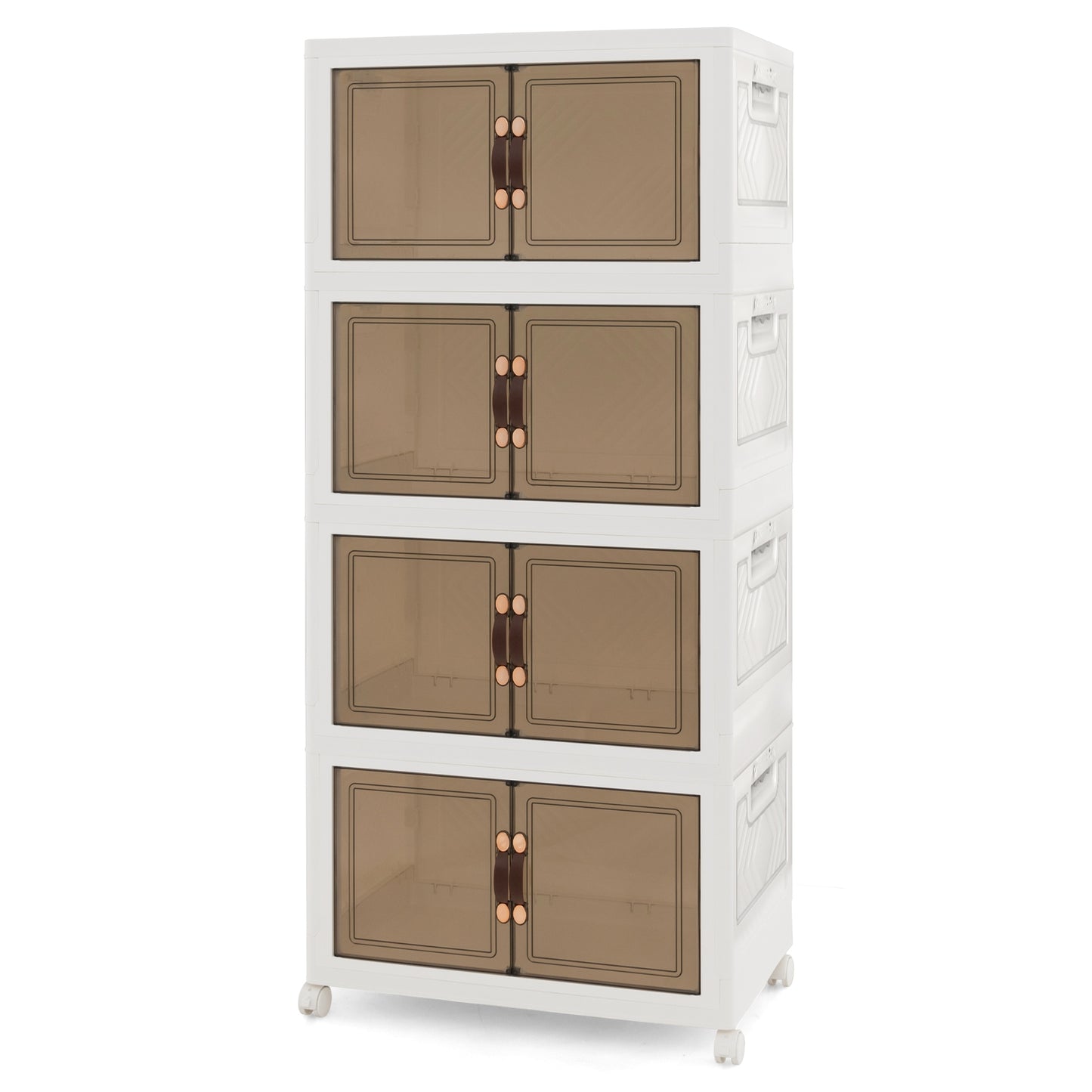 Stackable Storage Bins With Lockable Wheels, 4 Pack, White Cabinets & Chests White at Gallery Canada