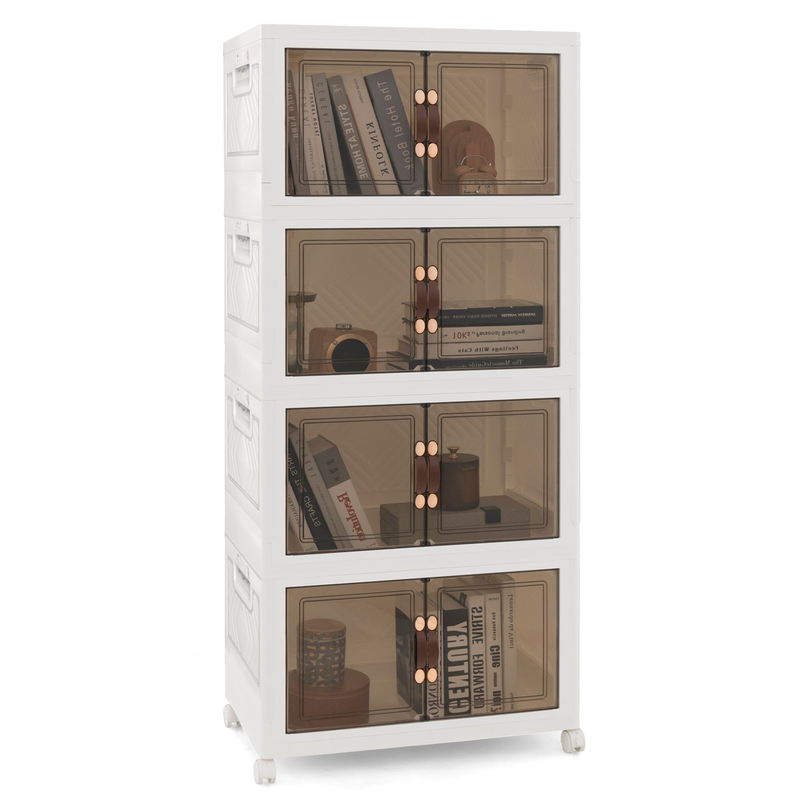 Stackable Storage Bins with Lockable Wheels-4 Pack, White Cabinets & Chests at Gallery Canada