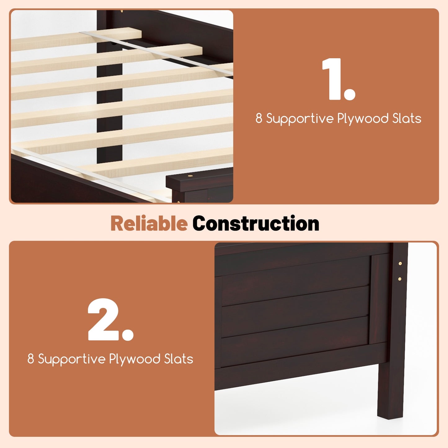 Twin Size Bed Frame with Storage Drawers, Espresso Trundle Bed Frame at Gallery Canada