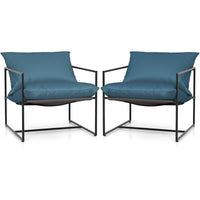 Thumbnail for 2 Pieces Sling Accent Chair Leisure Chair with Weatherproof Seat Fabric Indoor Outdoor - Gallery View 1 of 9