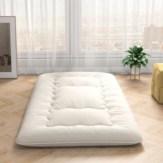 Queen/King/Twin/Full Futon Mattress Floor Sleeping Pad with Washable Cover Beige-Twin Size, Beige - Gallery Canada
