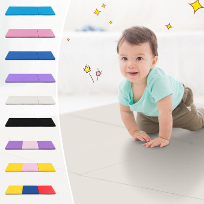 6 x 2 FT Tri-Fold Gym Mat with Handles and Removable Zippered Cover, Light Gray Yoga & Gym Mats at Gallery Canada