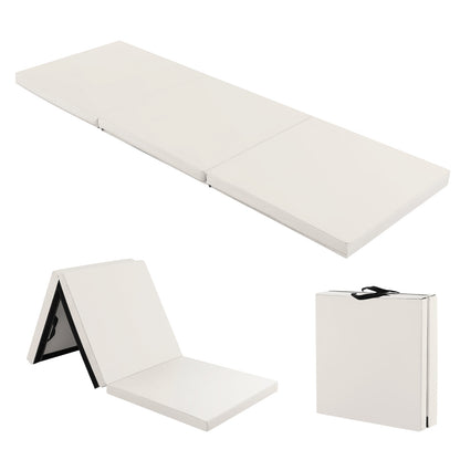 6 x 2 FT Tri-Fold Gym Mat with Handles and Removable Zippered Cover, Light Gray Yoga & Gym Mats at Gallery Canada