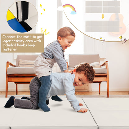 6 x 2 FT Tri-Fold Gym Mat with Handles and Removable Zippered Cover, Light Gray Yoga & Gym Mats at Gallery Canada