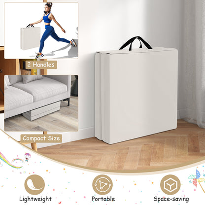 6 x 2 FT Tri-Fold Gym Mat with Handles and Removable Zippered Cover, Light Gray Yoga & Gym Mats at Gallery Canada