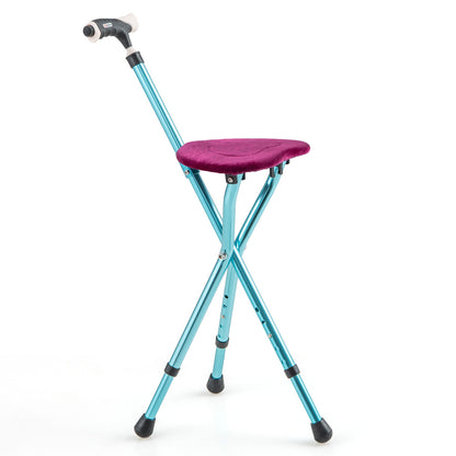 Lightweight Adjustable Folding Cane Seat, Blue Walkers & Rollators Blue at Gallery Canada
