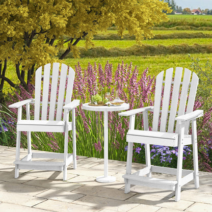 HDPE Patio Chair with Armrest and Footrest for Indoor Outdoor, White Adirondack Chairs at Gallery Canada
