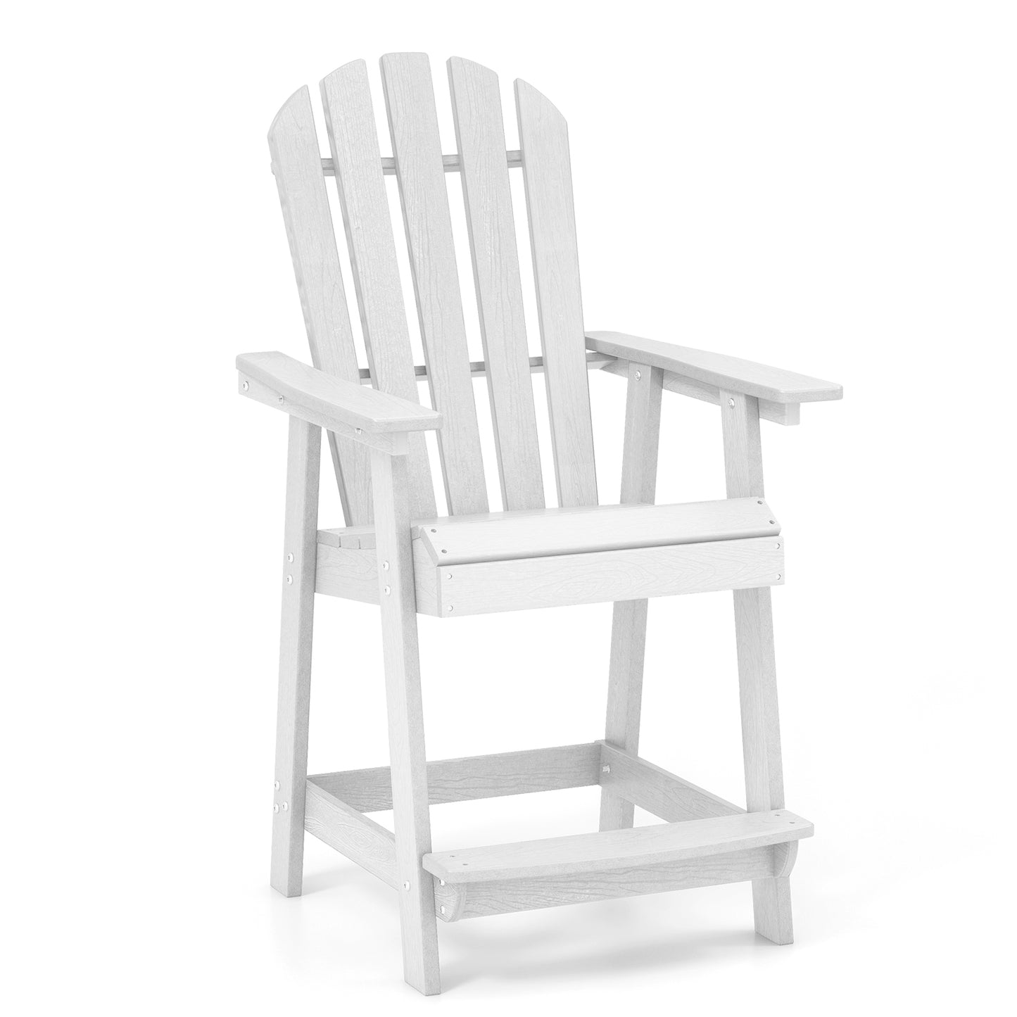 HDPE Patio Chair with Armrest and Footrest for Indoor Outdoor, White Adirondack Chairs at Gallery Canada