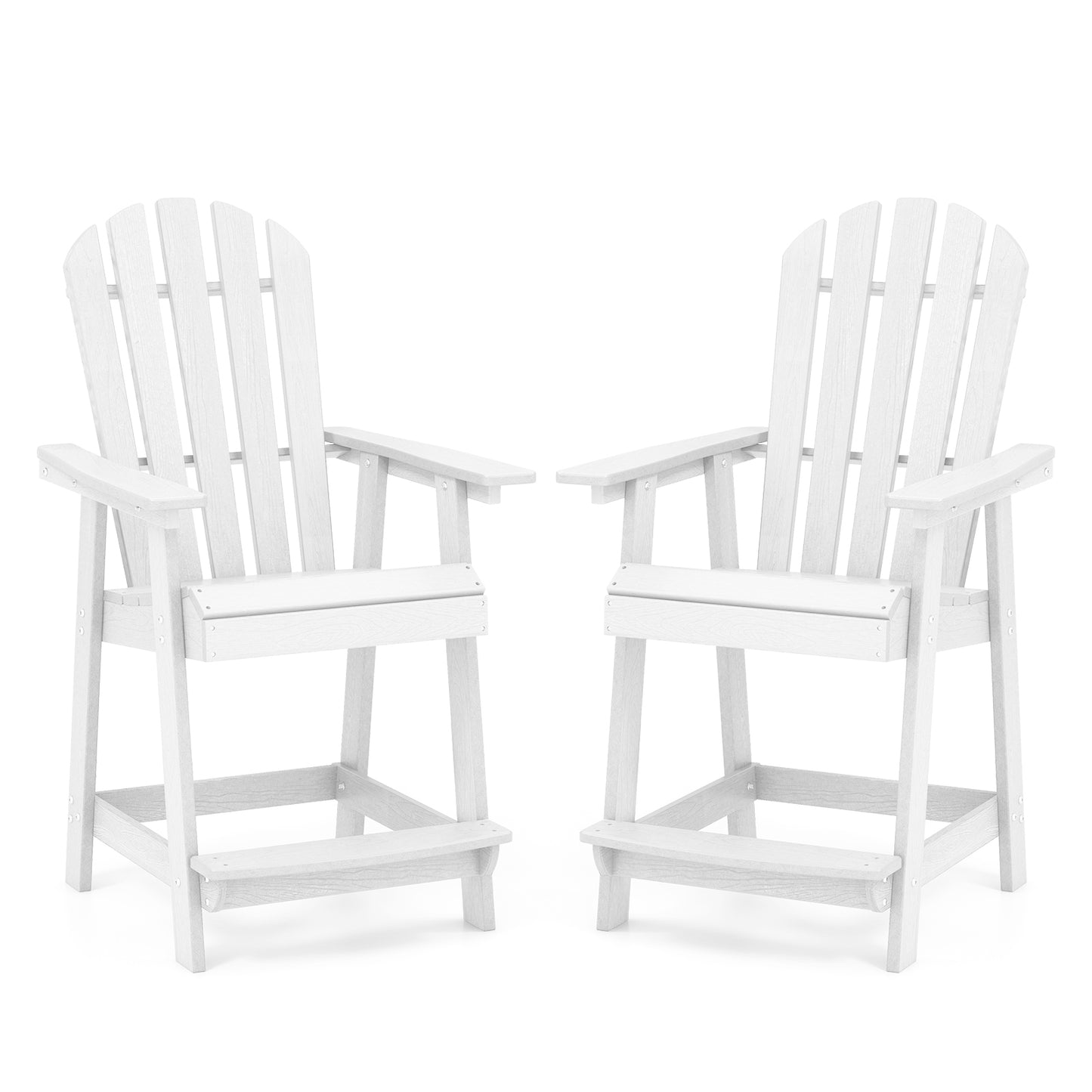 HDPE Patio Chair with Armrest and Footrest for Indoor Outdoor, White Adirondack Chairs at Gallery Canada