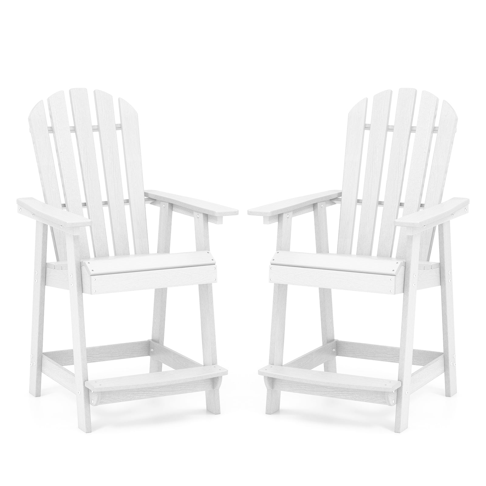 HDPE Patio Chair with Armrest and Footrest for Indoor Outdoor, White Adirondack Chairs at Gallery Canada