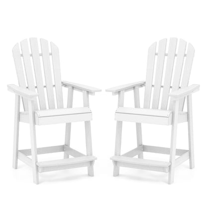 HDPE Patio Chair with Armrest and Footrest for Indoor Outdoor, White Adirondack Chairs at Gallery Canada