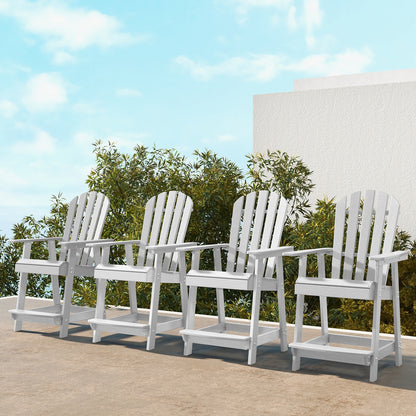 HDPE Patio Chair with Armrest and Footrest for Indoor Outdoor, White Adirondack Chairs at Gallery Canada