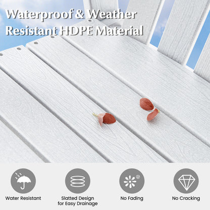 HDPE Patio Chair with Armrest and Footrest for Indoor Outdoor, White Adirondack Chairs at Gallery Canada