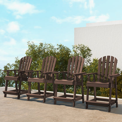 HDPE Patio Chair with Armrest and Footrest for Indoor Outdoor, Brown Adirondack Chairs at Gallery Canada