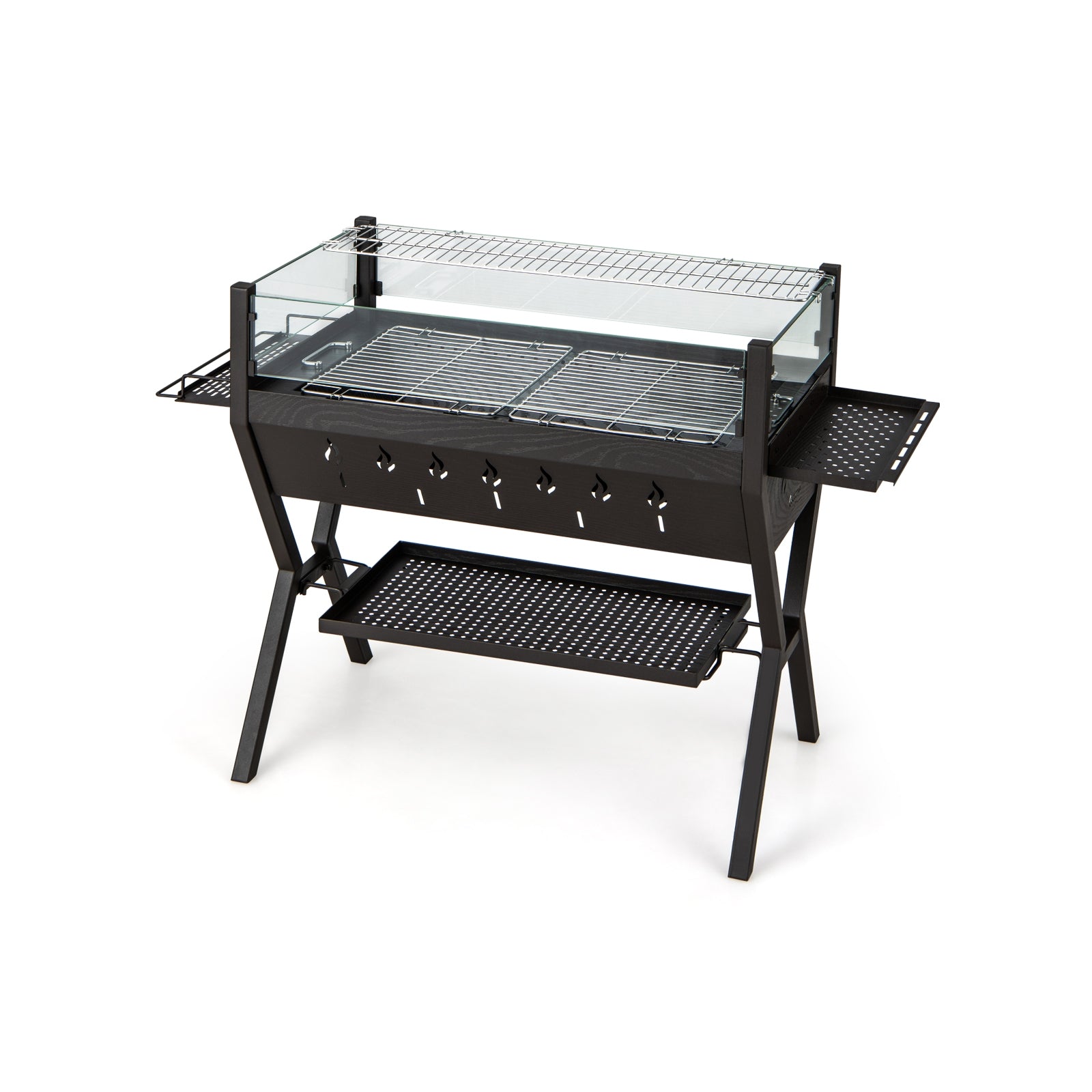 Barbecue Charcoal Grills with Wind Guard Seasoning Racks, Black Outdoor Grills at Gallery Canada