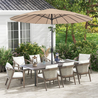 9 Feet Round Patio Umbrella with 18 Fiberglass Ribs, Tan Outdoor Umbrellas at Gallery Canada