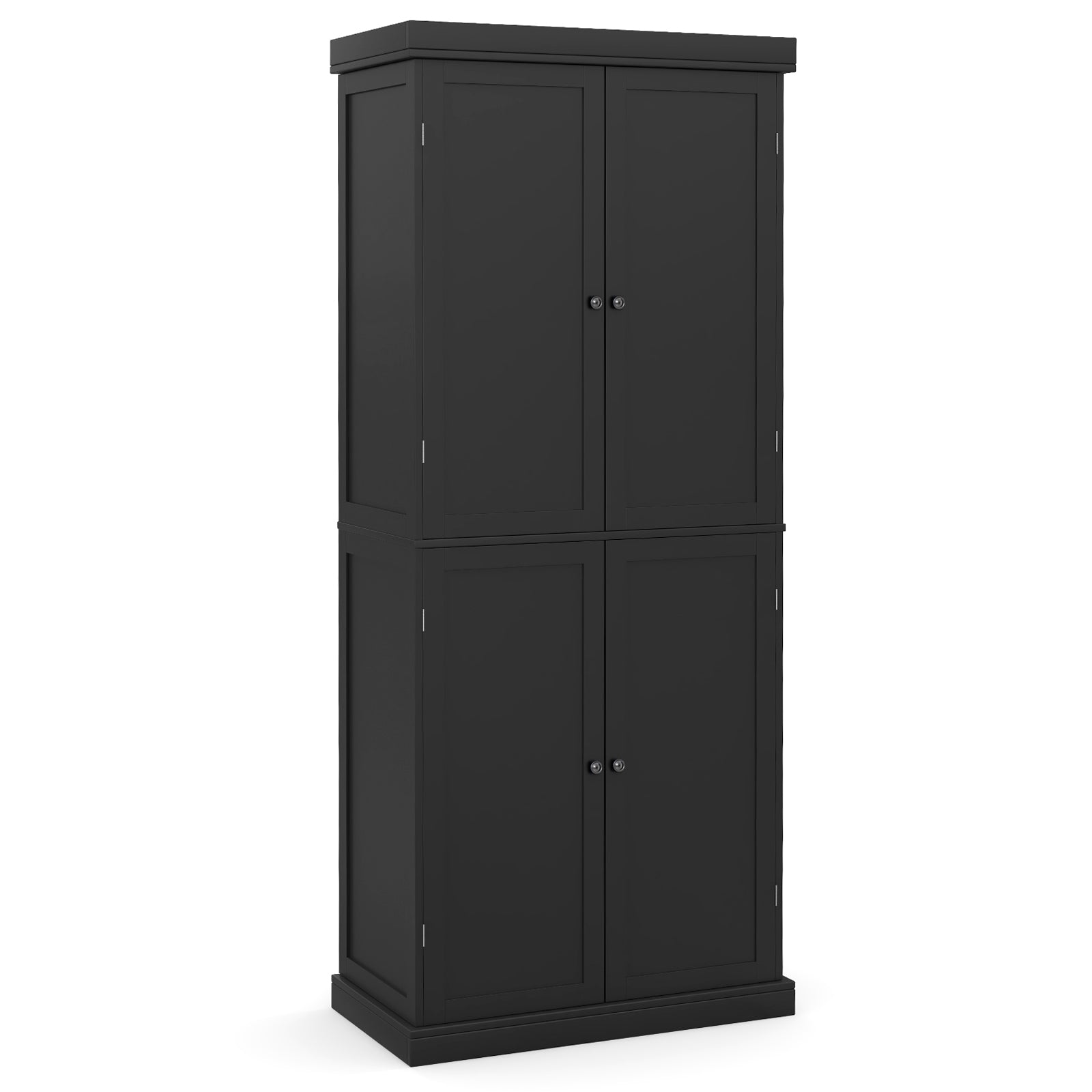 72.5” Tall Buffet Cabinet with 6-Tier Shelves and 4 Doors, Black Sideboards Cabinets & Buffets Black at Gallery Canada