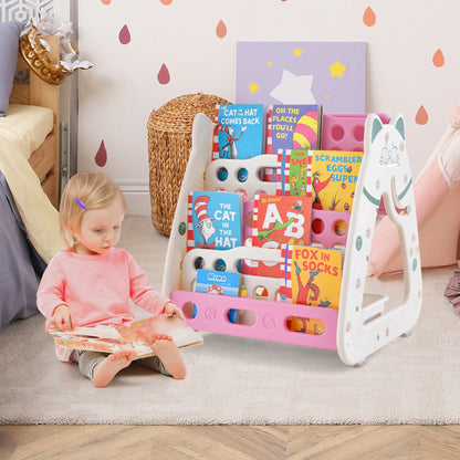 3-In-1 Double Sided Magnetic Dry-Erase Board with Stool and Flipped Writing Desktop, Pink Art Easels at Gallery Canada