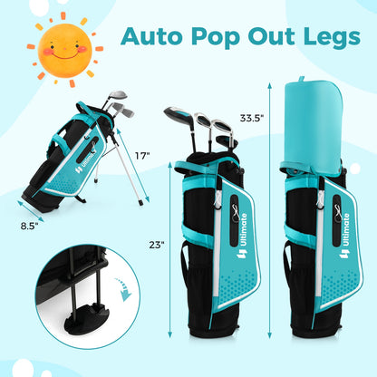 Junior Complete Golf Club Set Right Hand with Rain Hood for Kids, Blue Golf at Gallery Canada