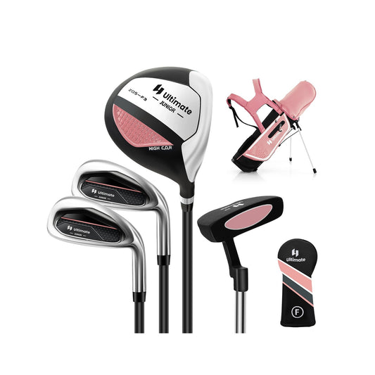 Junior Complete Golf Club Set Right Hand with Rain Hood for Kids, Pink - Gallery Canada