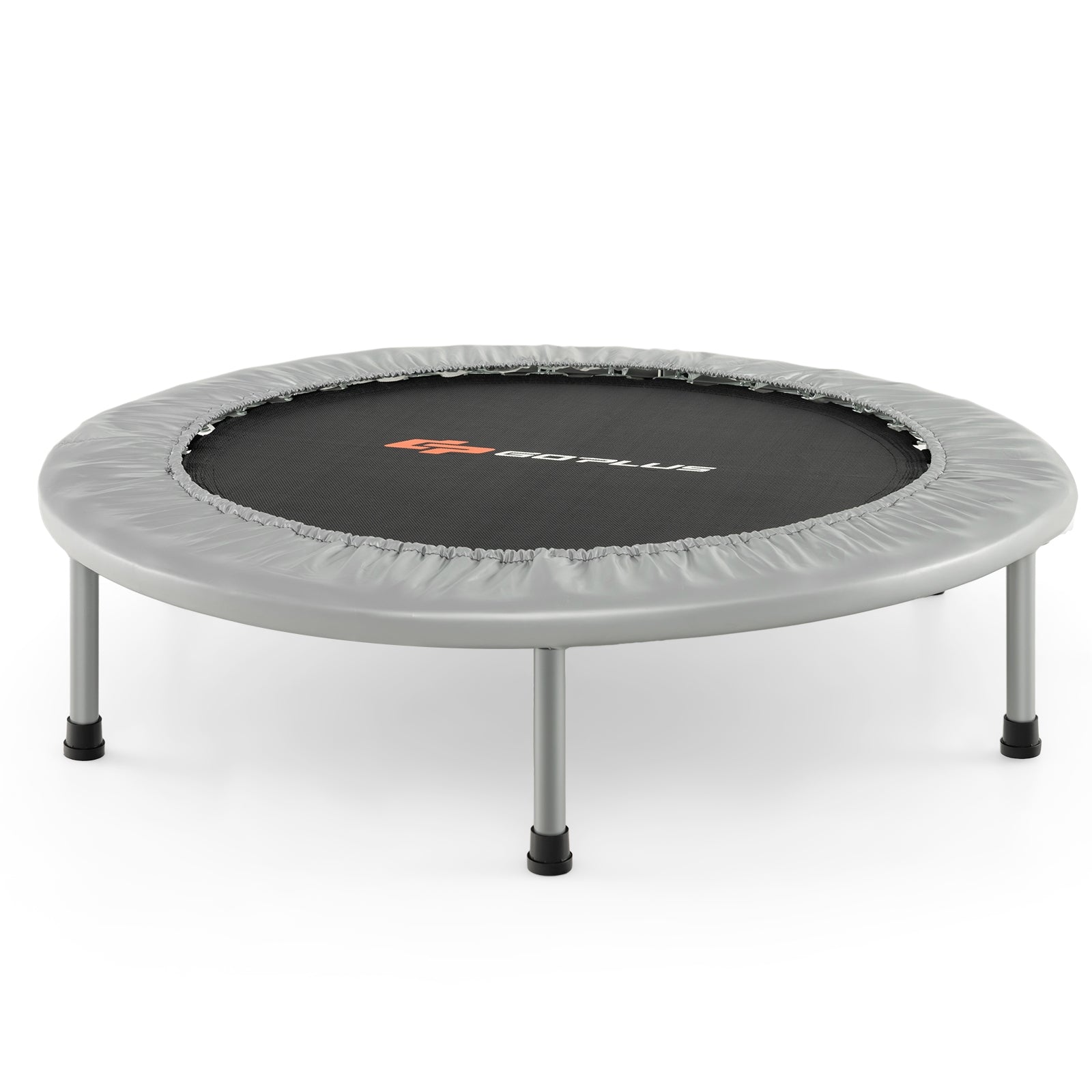 38 Inch Mini Folding Trampoline, Portable Fitness Rebounder, Gray Trampolines Gray at Gallery Canada