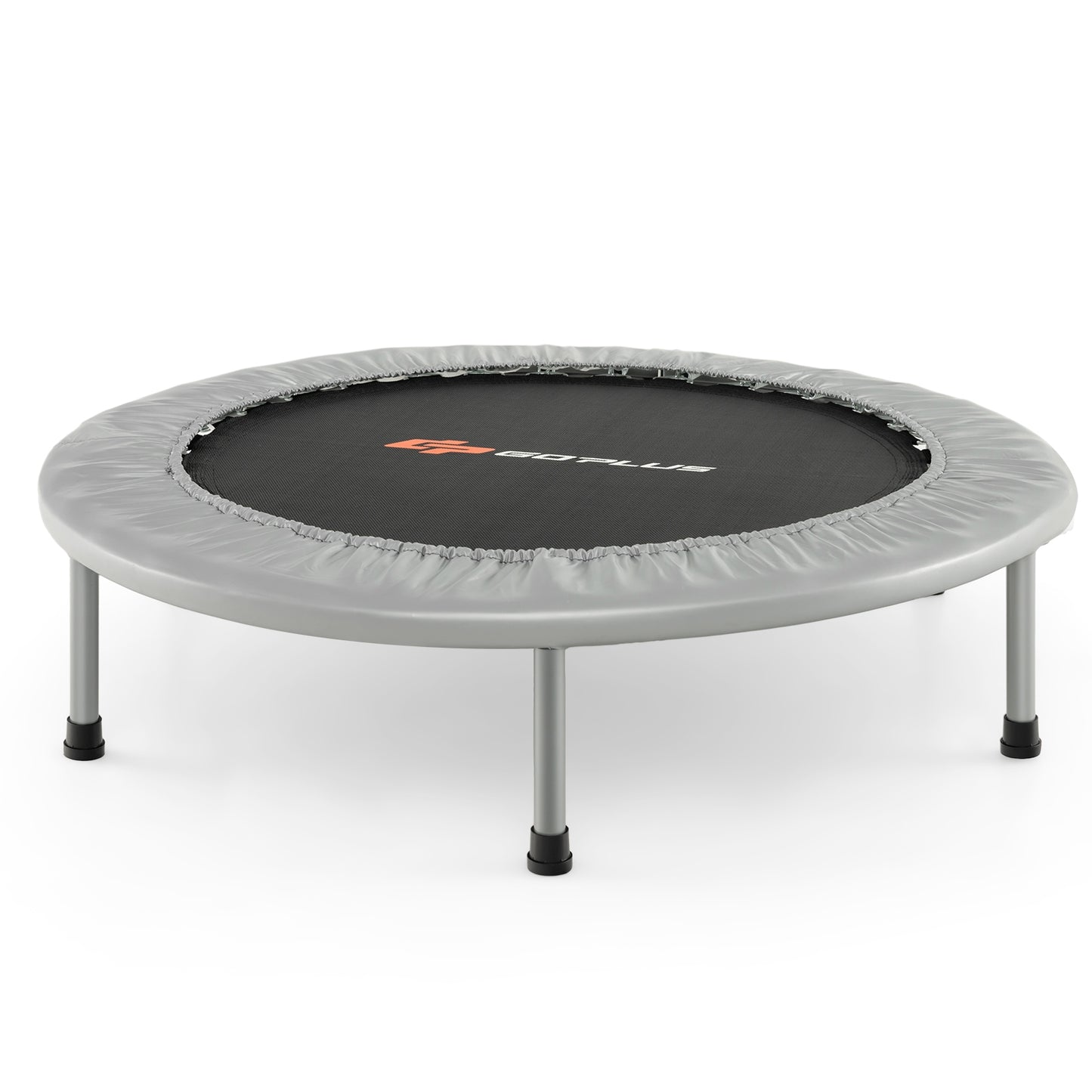 38 Inch Mini Folding Trampoline, Portable Fitness Rebounder, Gray Trampolines Gray at Gallery Canada