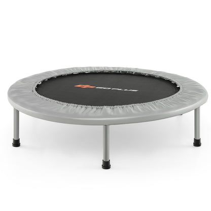 38 Inch Mini Folding Trampoline, Portable Fitness Rebounder, Gray Trampolines Gray at Gallery Canada