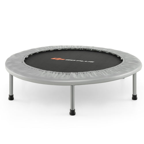 38 Inch Mini Folding Trampoline, Portable Fitness Rebounder, Gray