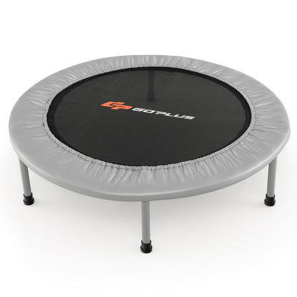 38 Inch Mini Folding Trampoline Portable Recreational Fitness Rebounder, Gray at Gallery Canada