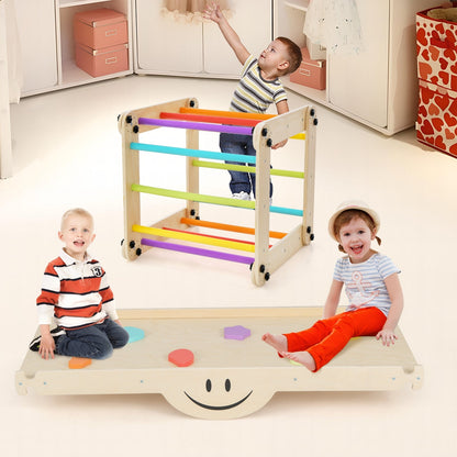 Climbing Triangle Ladder Toy Indoor Jungle Gym with Reversible Ramp at Gallery Canada