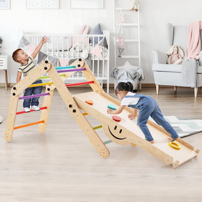 Climbing Triangle Ladder Toy Indoor Jungle Gym with Reversible Ramp at Gallery Canada
